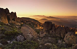 Landscape paintings Framed Print Collection: Last light on Mount Wellington, Hobart Tasmania