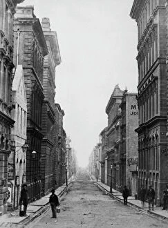 City Street Collection: View Down Flinders Lane, Melbourne, Australia, circa 1880