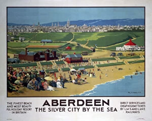 Design Museum Framed Print Collection: Aberdeen - The Silver City by the Sea, LMS / LNER poster, 1923-1947