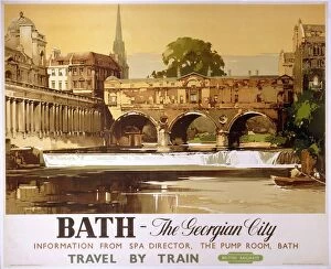 Digital paintings Fine Art Print Collection: Bath - The Georgian City, BR poster, 1950