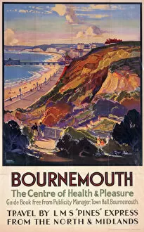 Railway Posters Poster Print Collection: Bournemouth, The Centre of Health & Pleasure, LMS poster, c 1930s