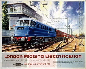 Related Images Pillow Collection: BR(LMR) poster. London Midland Electrificat