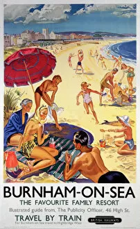 Railway Posters Collection: Burnham-on-Sea, BR (WR) poster, c 1950s
