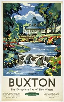Landscape paintings Photo Mug Collection: Buxton, BR (LMR) poster, 1950