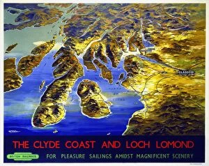 Railways Photographic Print Collection: The Clyde Coast and Loch Lomond, BR poster, 1955