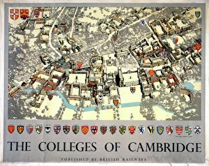 Design Museum Framed Print Collection: The Colleges of Cambridge, BR poster, 1948-1965