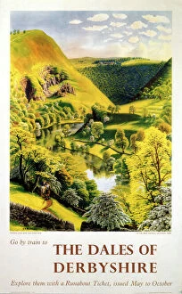 Landscape paintings Collection: The Dales of Derbyshire, BR (LMR) poster, c 1950s