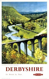 River artworks Photo Mug Collection: Derbyshire, BR (LMR) poster, 1948-1965