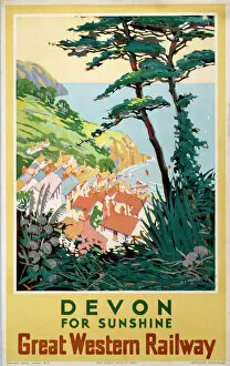 Related Images Framed Print Collection: Devon for Sunshine, GWR poster, 1923-1947