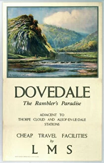 Railways Collection: Dovedale - The Ramblers Paradise, LMS poster, c 1900s