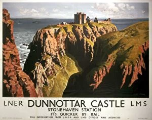 Castles Canvas Print Collection: Dunnottar Castle, LNER & LMS poster, 1939