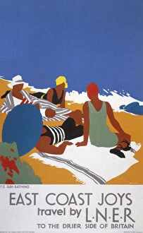 Industrial Photo Mug Collection: East Coast Joys No 2 - Sun-bathing, LNER poster, 1931