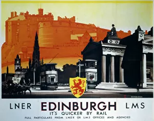 Edinburgh Collection: Edinburgh - Its Quicker By Rail, LNER / LMS poster, 1923-1947
