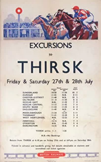 Racing Jigsaw Puzzle Collection: Excursion to Thirsk, BR poster, 1950