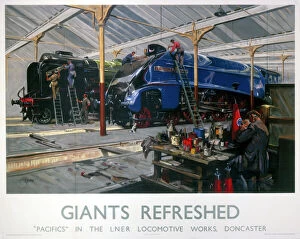 Steam Trains Photo Mug Collection: Giants Refreshed, LNER poster, 1923-1948