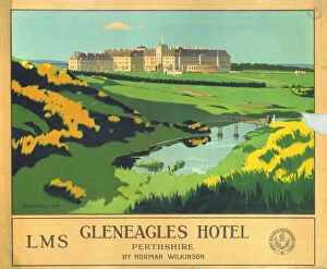 Railway Posters Greetings Card Collection: Gleneagles Hotel, LMS poster, 1924-1947