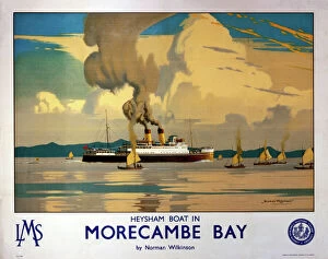 Steam Trains Framed Print Collection: Heysham Boat in Morecambe Bay, LMS poster, 1923-1947