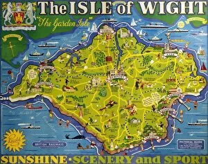 Digital paintings Canvas Print Collection: The Isle of Wight, BR poster, 1949