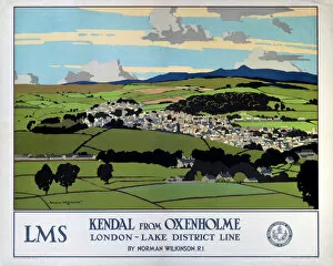 Lakes Collection: Kendal from Oxenholme, LMS poster, 1923-1947