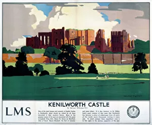 Railways Poster Print Collection: Kenilworth Castle, LMS poster, 1929