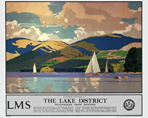 Railway Posters Mouse Mat Collection: The Lake District - Windermere from Bowness, LMS poster, 1923-1947