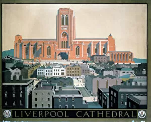 Keith Photographic Print Collection: Liverpool Cathedral, LMS poster, c 1930s