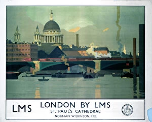 St Pauls Cathedral Premium Framed Print Collection: London by LMS, LMS poster, c 1925