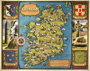 Ireland Photographic Print Collection: Map of Ireland, BR poster, c 1950s