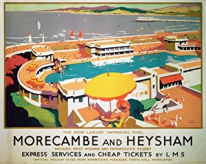 Digital paintings Collection: Morecambe and Heysham, LMS poster, 1923-1947