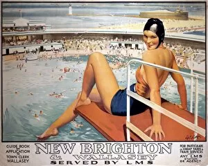 Railways Framed Print Collection: New Brighton and Wallasey, LMS poster, 1923-1947