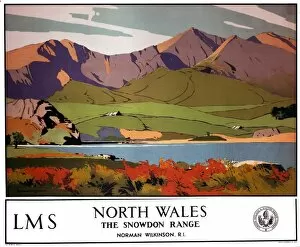 Wales Collection: North Wales - The Snowdon Range, LMS poster, 1923-1947