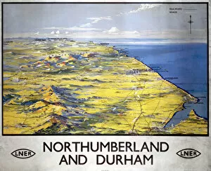 Durham Framed Print Collection: Northumberland and Durham, LNER poster, 1923-1947