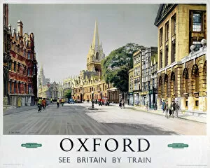 Street art Pillow Collection: Oxford, BR (WR) poster, 1958