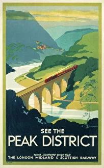 Trains Photo Mug Collection: See the Peak District, LMS poster, 1923-1947