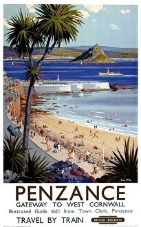 British Museum Premium Framed Print Collection: Penzance, BR poster, 1952