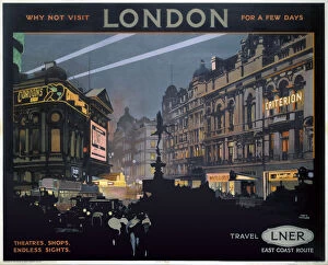 Railway Posters Greetings Card Collection: Piccadilly Circus, LNER poster, 1923-1947