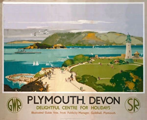 Trains Fine Art Print Collection: Plymouth, Devon, GWR / SR poster, 1938