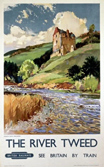 Castles Pillow Collection: The River Tweed, BR (ScR) poster, 1948-1965