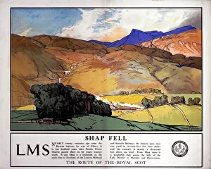 Street art Mouse Mat Collection: Shap Fell - The Route of the Royal Scot, LMS poster, 1925