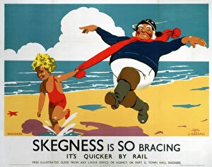 Red Rail Canvas Print Collection: Skegness is so Bracing, LNER poster, 1933
