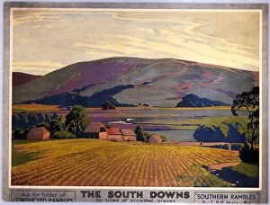 Digital paintings Mouse Mat Collection: The South Downs, SR poster, c 1930s