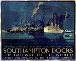 Railway Posters Photographic Print Collection: Southampton Docks: the Gateway to the World, SR poster, 1931