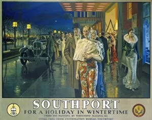 Theatre Premium Framed Print Collection: Southport, For a Holiday In Wintertime, LMS poster, 1925