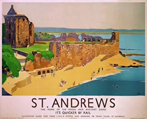 Castles Fine Art Print Collection: St Andrews, LNER poster, 1941