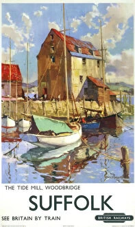 River artworks Jigsaw Puzzle Collection: The Tide Mill, Woodbridge, Suffolk, BR poster, c 1950s