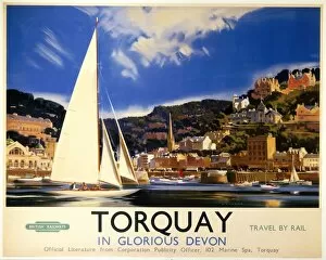 Sailing Collection: Torquay in Glorious Devon, British Railways poster, c 1950s