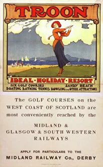 Tennis Jigsaw Puzzle Collection: Troon - Ideal Holiday Resort, MR / G&SWR poster, c 1920