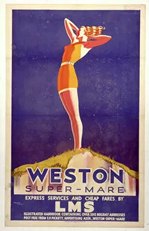 Digital art Tote Bag Collection: Weston-super-Mare, LMS poster, c 1930s