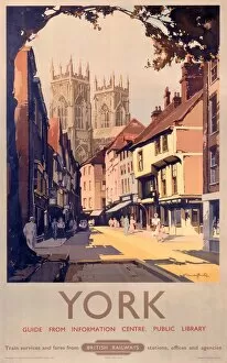 Trains Fine Art Print Collection: York, BR poster, 1950s
