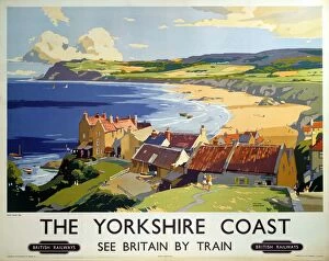 Digital paintings Fine Art Print Collection: The Yorkshire Coast, BR poster, 1950s